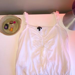 a express white crop top.